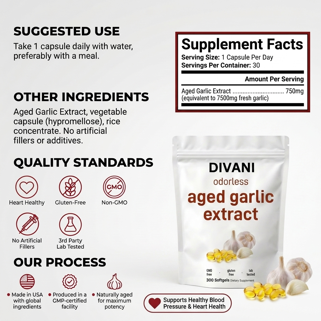 Aged Garlic Extract - 7500mg Odorless Softgels